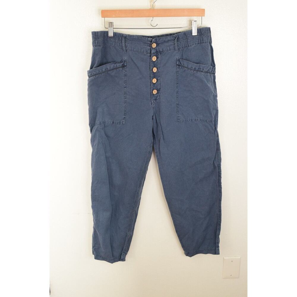 Sundance Bastille Light Blue linen Cotton Blend Button Fly Pants Size 12